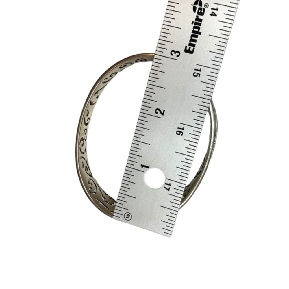 Silpada 925 Sterling Silver Oxidized Oval Cutout Bangle Retired - Picture 9 of 11